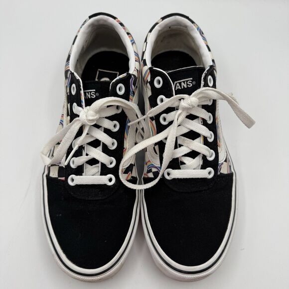Vans Ward OTW Womens 9 Rainbow Checkerboard Black White Low Top Skate Shoes - Picture 2 of 9